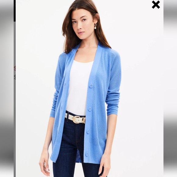 LOFT Sweaters - LOFT Relaxed Linen Blend V-Neck Cardigan